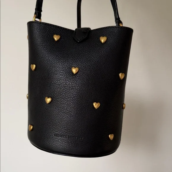 Rebecca Minkoff Black Crossbody Bag with Gold Heart Accents - Picture 8 of 10